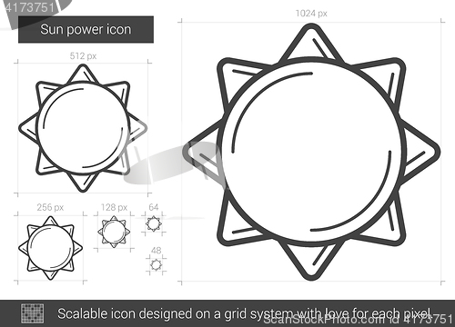 Image of Sun power line icon.