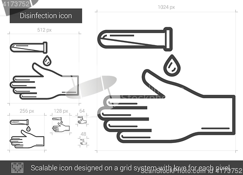 Image of Disinfection line icon.