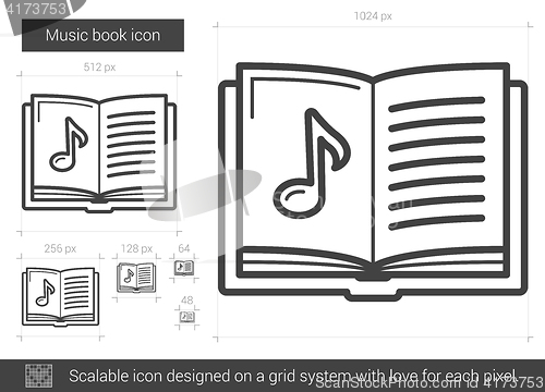 Image of Music book line icon.