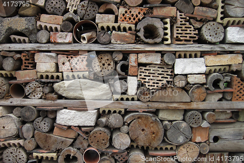 Image of detail of insect hotel house