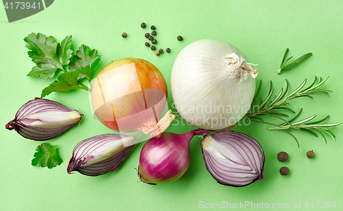 Image of various onions and spices