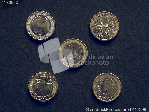 Image of Vintage Euro coins of many countries