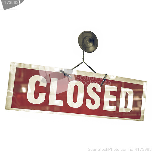 Image of Vintage looking Red closed sign
