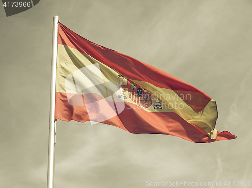 Image of Vintage looking Flag of Spain