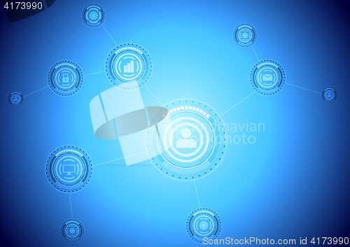Image of Light blue hi-tech communication background