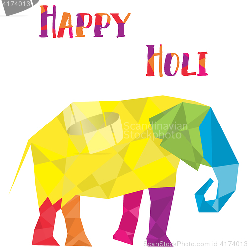 Image of Elephant in polygon cubist style vector