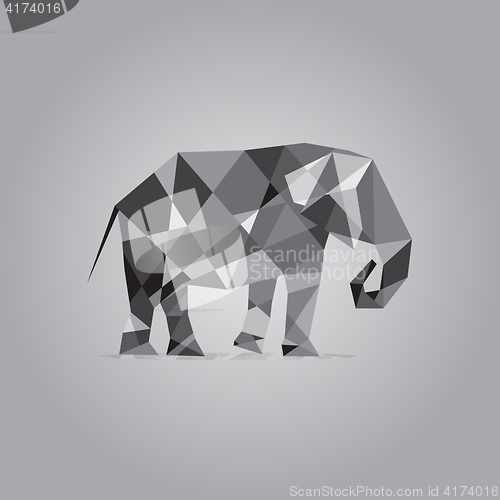 Image of Elephant in polygon cubist style vector