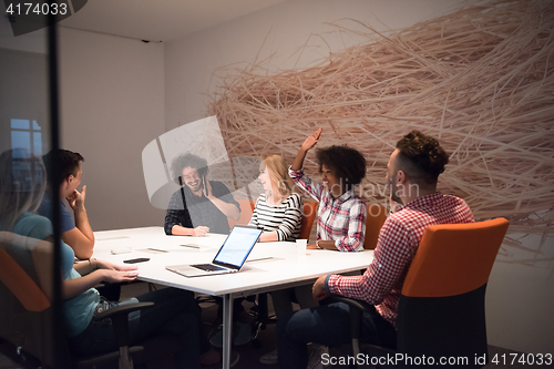 Image of Multiethnic startup business team on meeting