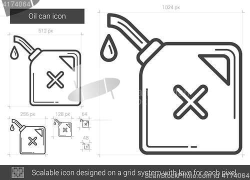 Image of Oil can line icon.