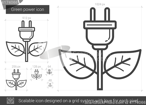 Image of Green power line icon.