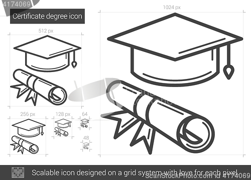 Image of Certificate degree line icon.