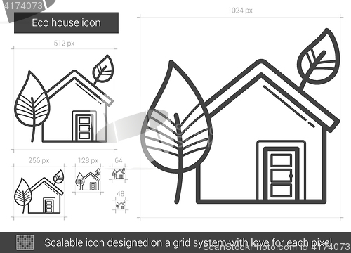 Image of Eco house line icon.