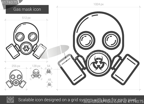 Image of Gas mask line icon.