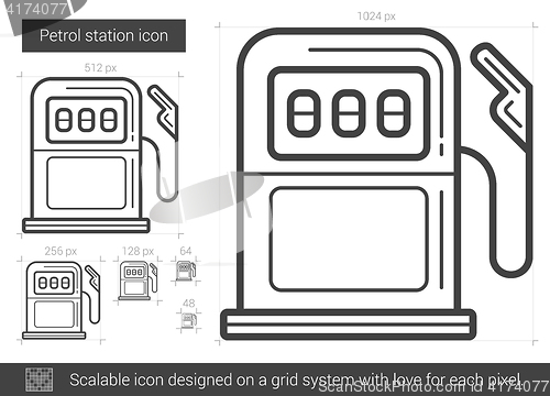 Image of Petrol station line icon.