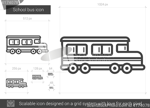 Image of School bus line icon.