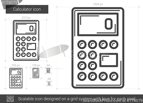 Image of Calculator line icon.