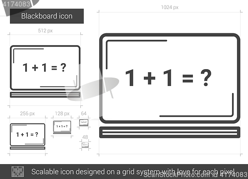 Image of Blackboard line icon.