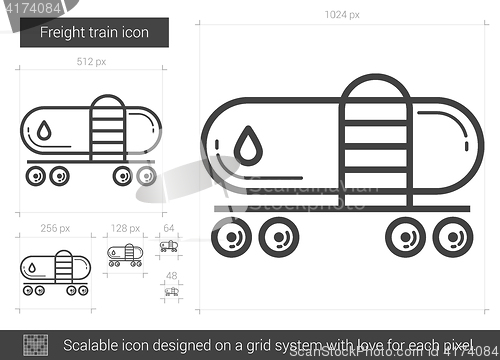 Image of Freight train line icon.