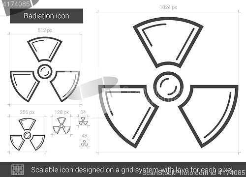 Image of Radiation line icon.