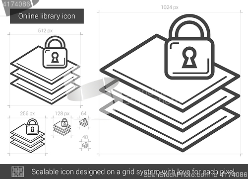 Image of Online library line icon.