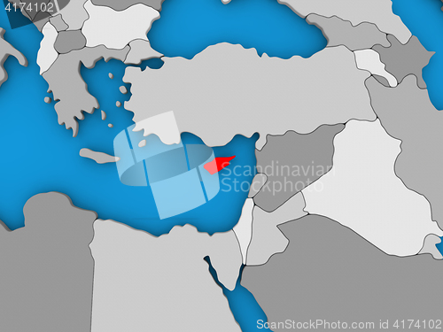 Image of Cyprus in red on globe