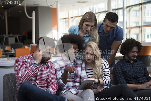 Image of Multiethnic startup business team on meeting