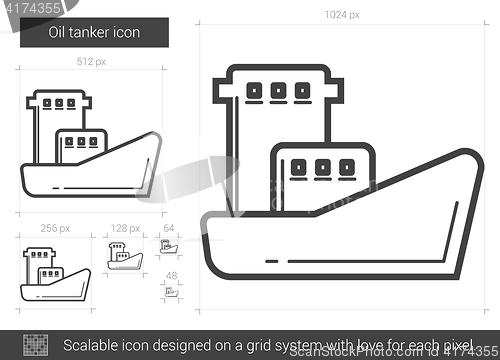 Image of Oil tanker line icon.