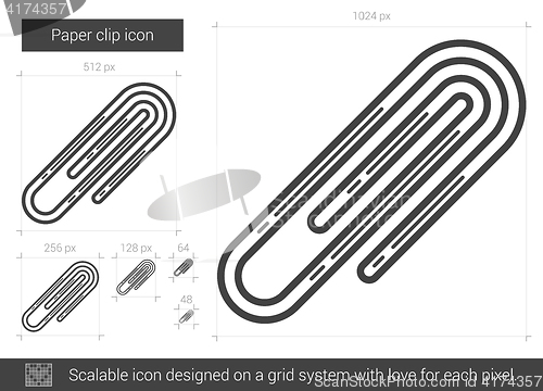 Image of Paper clip line icon.