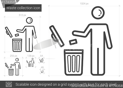 Image of Waste collection line icon.