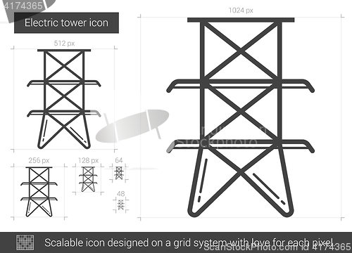 Image of Electric tower line icon.