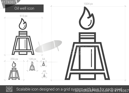 Image of Oil well line icon.