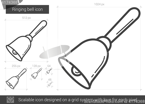 Image of Ringing bell line icon.