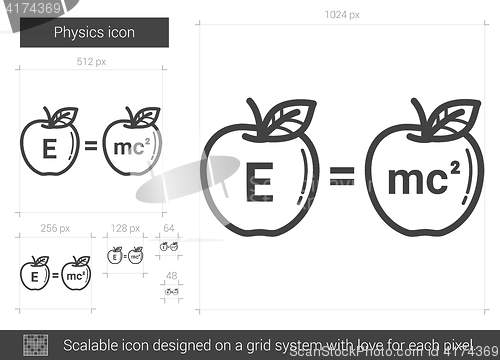 Image of Physics line icon.