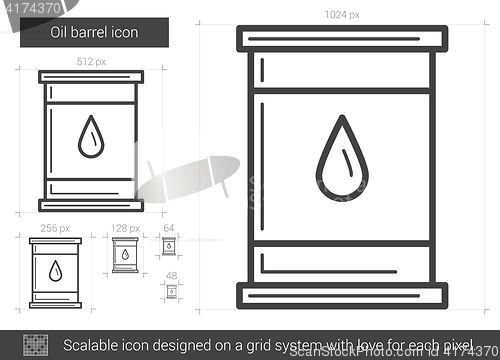 Image of Oil barrel line icon.