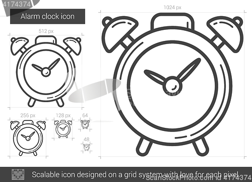 Image of Alarm clock line icon.