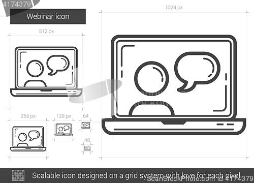 Image of Webinar line icon.