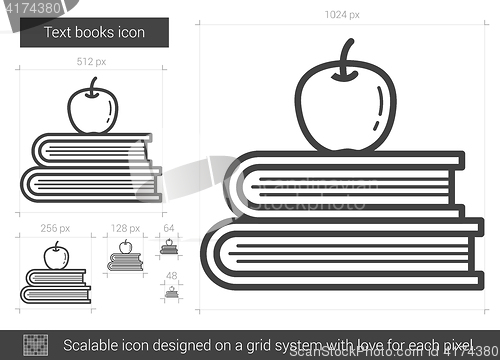 Image of Text books line icon.