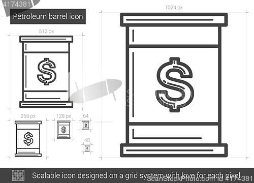 Image of Petroleum barrel line icon.