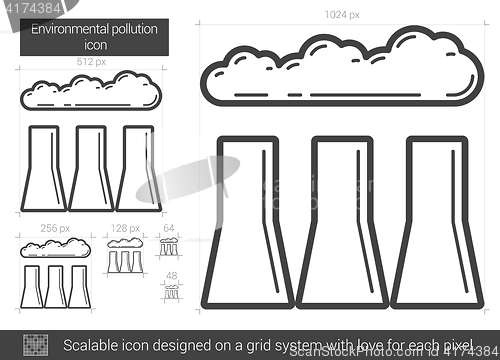 Image of Environmental pollution line icon.