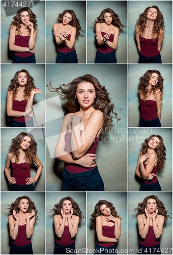 Image of Pretty girl with long hair smiling and enjoying life