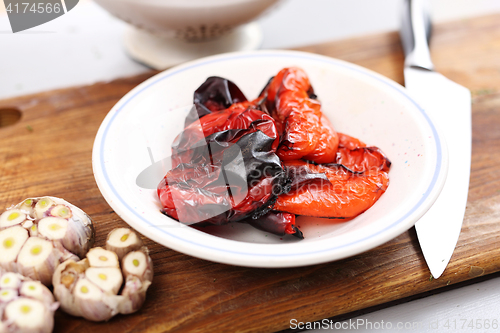 Image of Grilled red peppers.