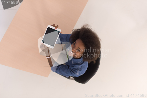 Image of top view of informal african american Businesswoman