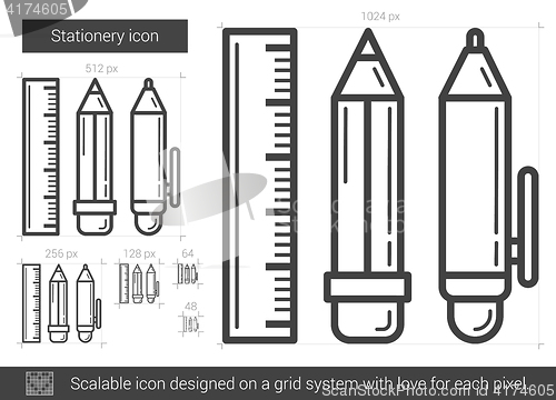 Image of Stationery line icon.