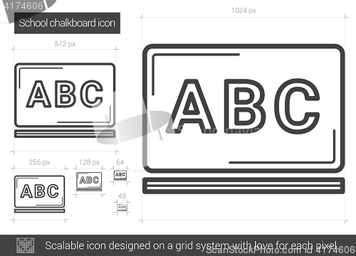 Image of School chalkboard line icon.