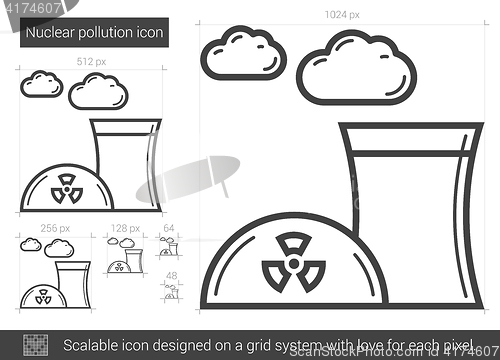 Image of Nuclear pollution line icon.