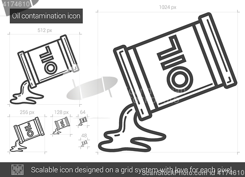 Image of Oil contamination line icon.