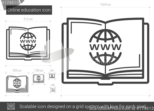 Image of Online education line icon