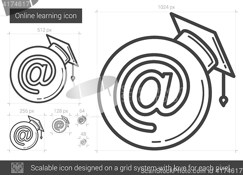 Image of Online learning line icon.