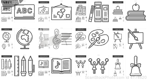 Image of Education line icon set.