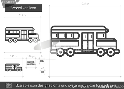 Image of School van line icon.